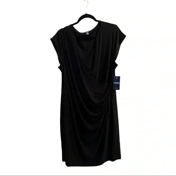 Chaps Black Short Sleeve Dress•Size 22W•Great Dress for the Office/Work• - Picture 3 of 5